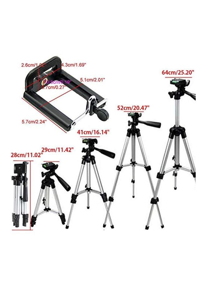 Adjustable Tripod Stand For Smartphones Silver/Black - Image 5
