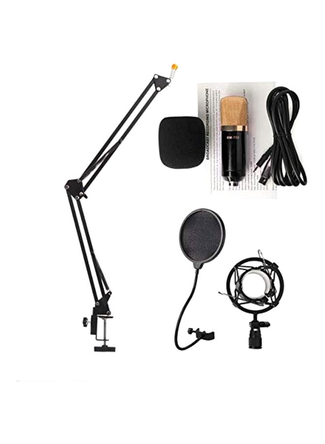Sound Recording Condenser Studio Microphone Kit BM-700 Black/Gold - Image 1