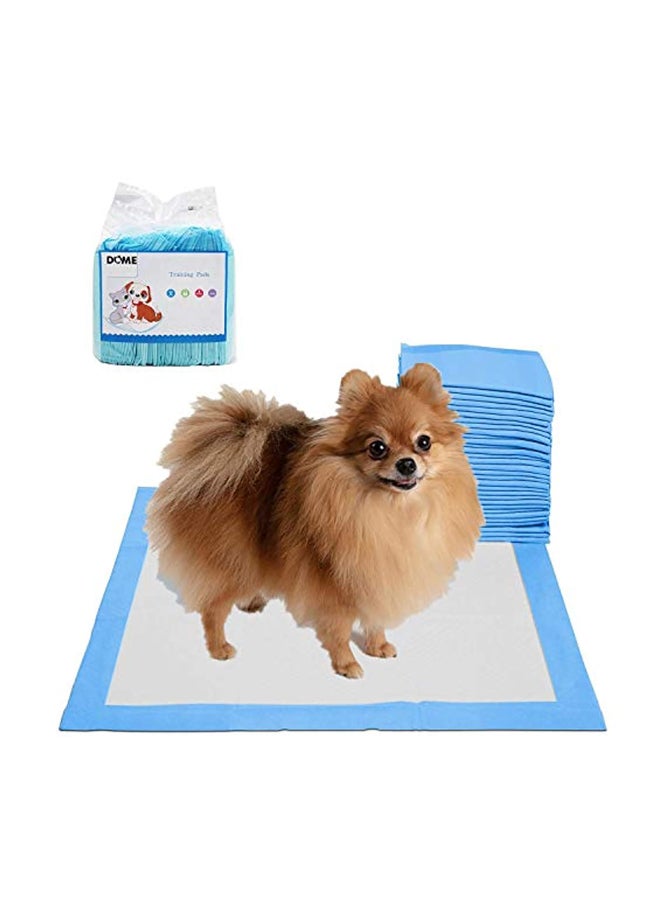 طقم وسائد تبول للحيوانات الأليفة تستعمل مرة واحدة مكون من 100 قطعة أبيض/أزرق - Image 2