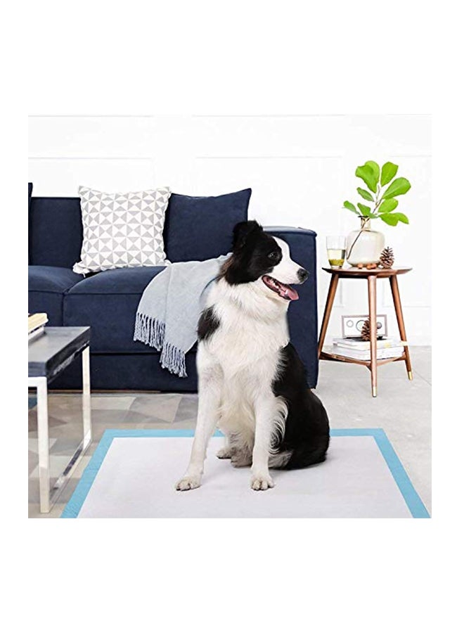 طقم وسائد تبول للحيوانات الأليفة تستعمل مرة واحدة مكون من 100 قطعة أبيض/أزرق - Image 5