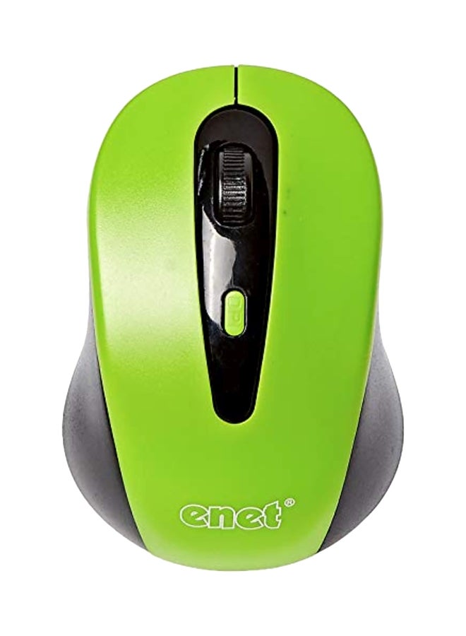 Enet Wireless Optical Mouse Green/Black  - Image 1