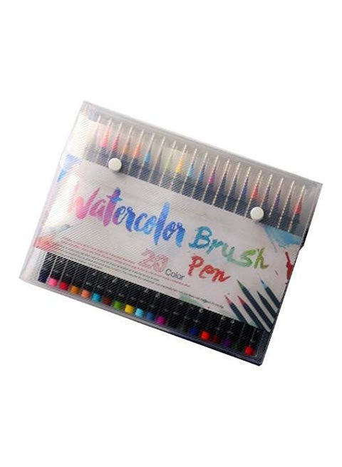 20-Piece Watercolor Brush Calligraphy Pen Set Multicolour