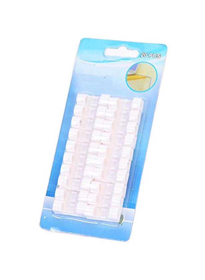 20-Piece Cable Clips Organizer White - Image 2
