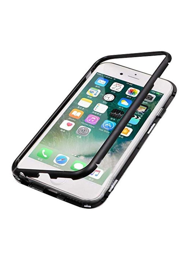 جي بي كيو غطاء حماية قلاب ومغناطيسي لهاتف أبل آيفون 7 بلس/ آيفون 8 بلس شفاف/ أسود - Image 1
