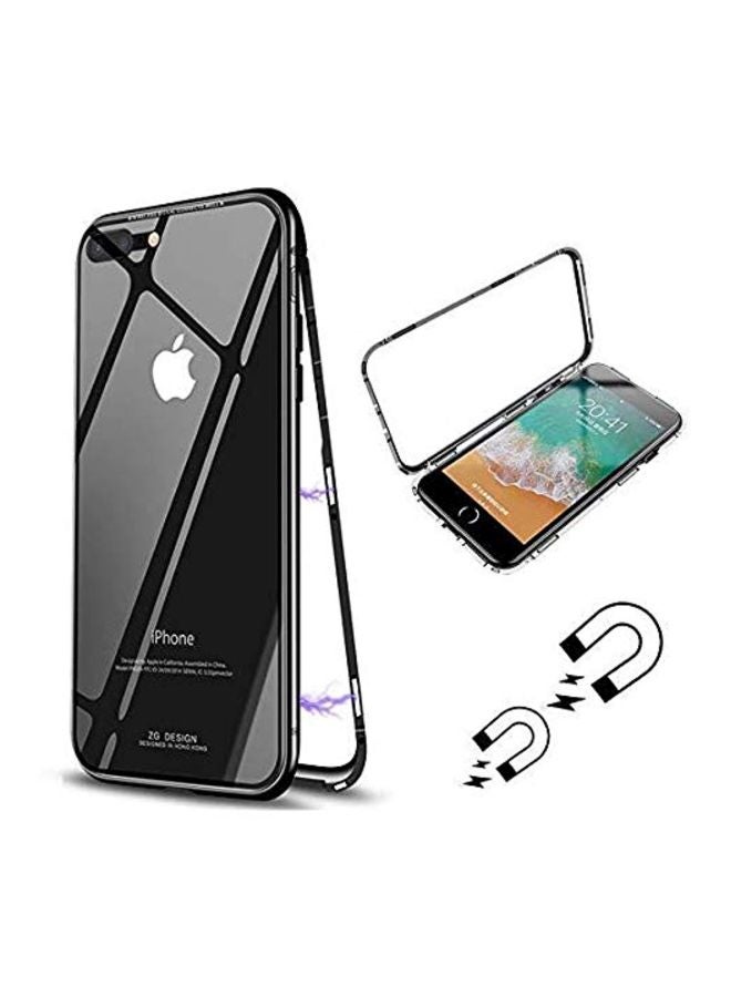 جي بي كيو غطاء حماية قلاب ومغناطيسي لهاتف أبل آيفون 7 بلس/ آيفون 8 بلس شفاف/ أسود - Image 3