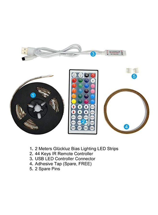 gluckluz - LED Strip Light With Remote Multicolour 2meter - Image 1