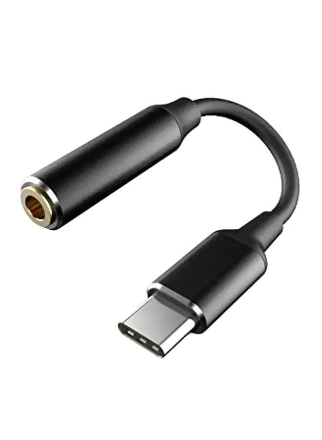 محول من منفذ Type-C إلى منفذ سماعة أذن بمقاس 3.5 مم أسود - Image 1