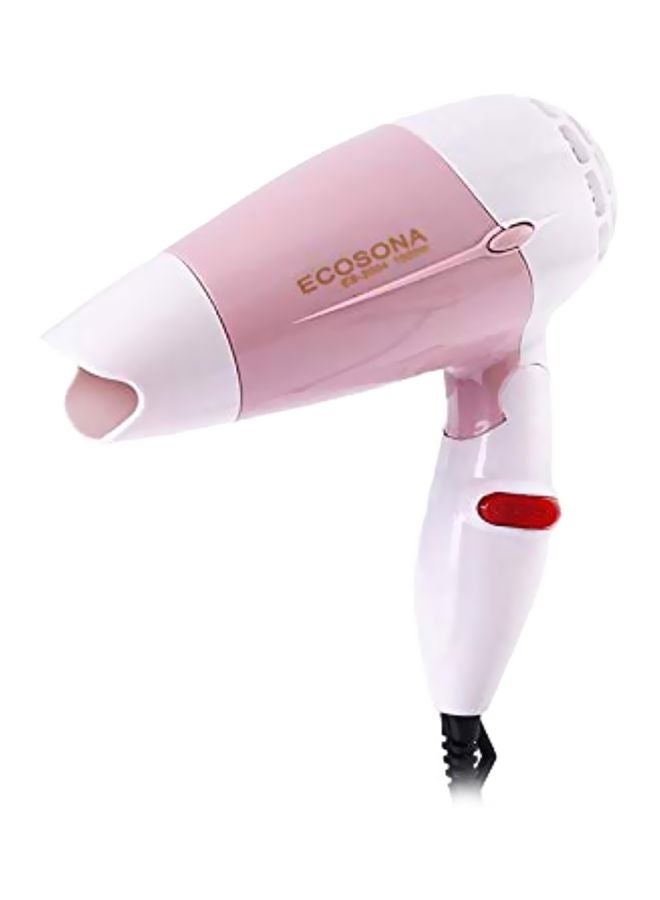 ECOSONA Foldable Handle Hair Dryer White/Pink - Image 1