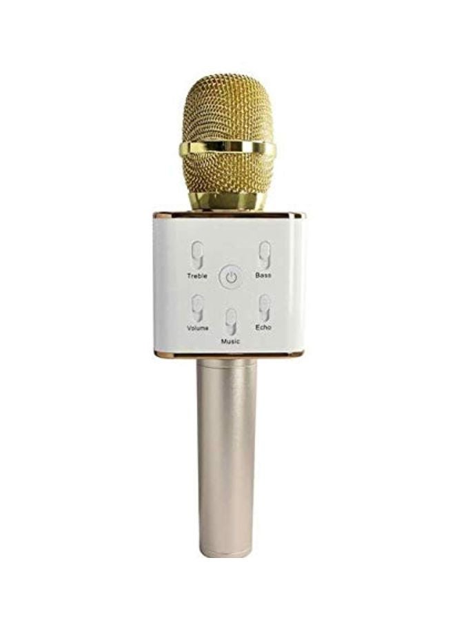 Bluetooth Karaoke Microphone Q7 Gold/White - Image 1