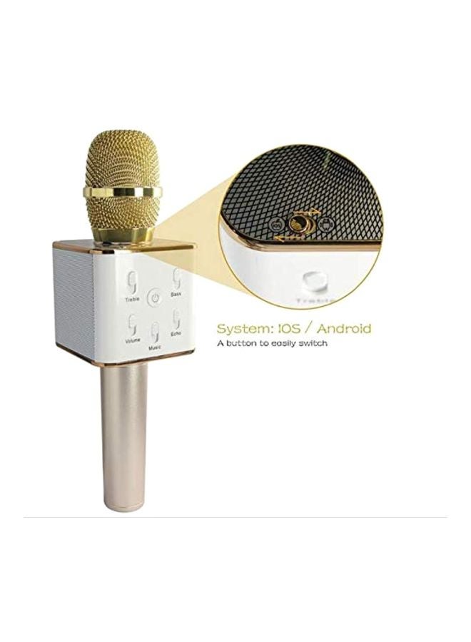Bluetooth Karaoke Microphone Q7 Gold/White - Image 4