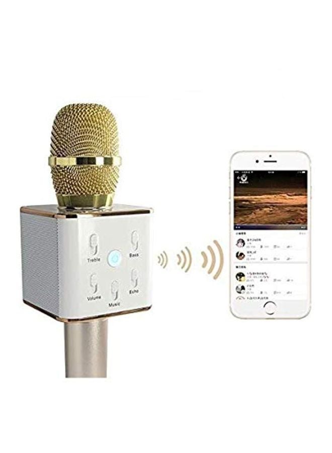 Bluetooth Karaoke Microphone Q7 Gold/White - Image 5