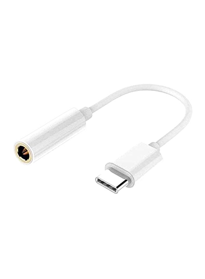 نوسينس كابل محول من USB Type-C إلى منفذ سماعة الرأس مقاس 3.5 مم أبيض - Image 1