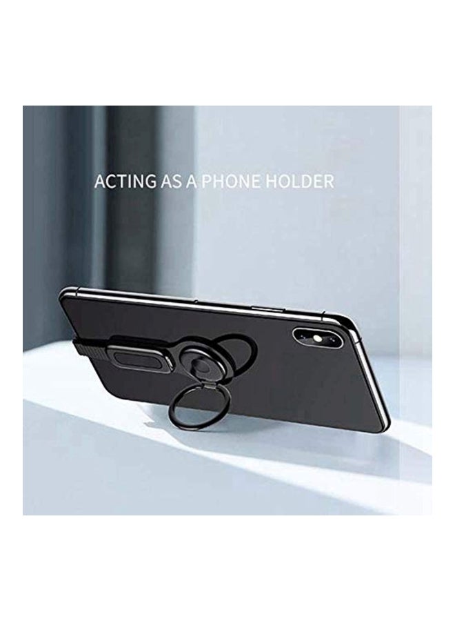 Womdee 2-In-1 Headphone Adapter With Ring Holder Black - Image 3