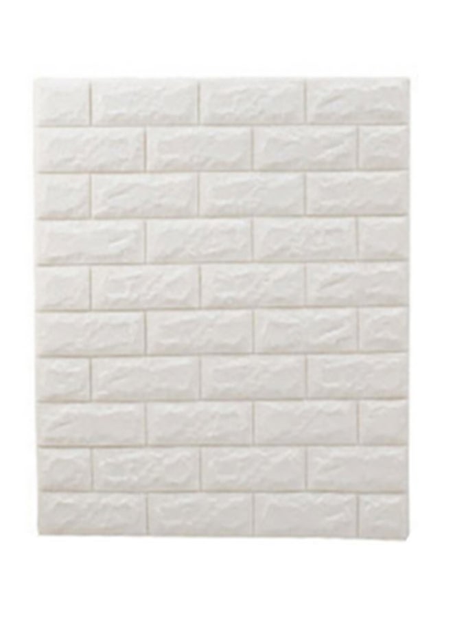 Sharpdo 3D Brick Pattern Decorative Wallpaper White 70 x 77cm - Image 1