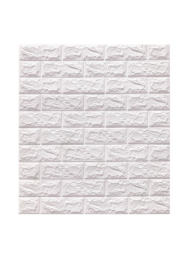 Sharpdo 3D Brick Pattern Decorative Wallpaper White 70x77x0.5cm - Image 1