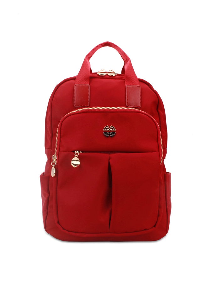 YUEJIN Nylon Zipper Backpack Red - Image 1