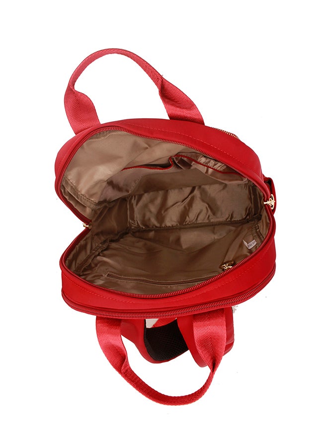 YUEJIN Nylon Zipper Backpack Red - Image 5