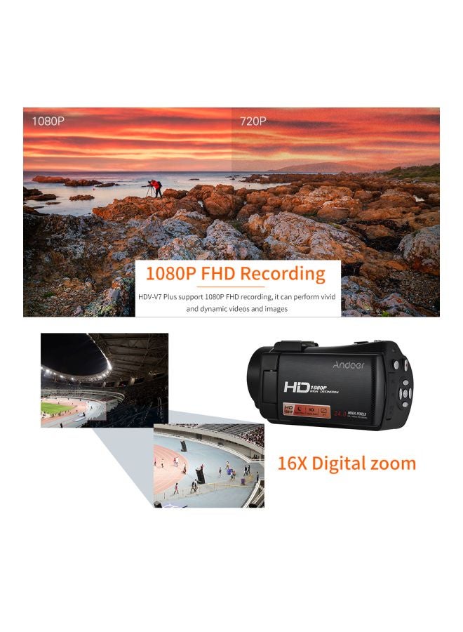 HDV-V7 Plus Full HD Digital Video Camera With Remote Control
