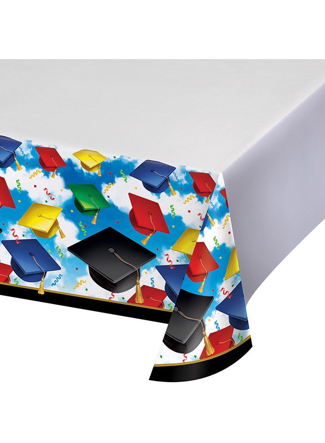 غطاء طاولة بتصميم رسومات حفلة التخرج مقاس 54 × 108 بوصات