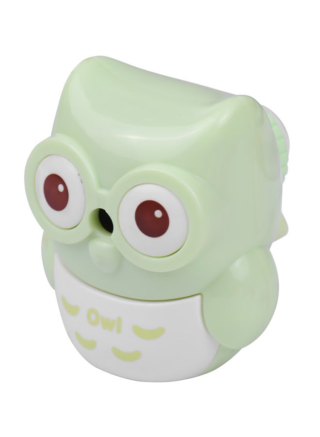 Owl Shape Handheld Manual Pencil Sharpener Green - Image 1