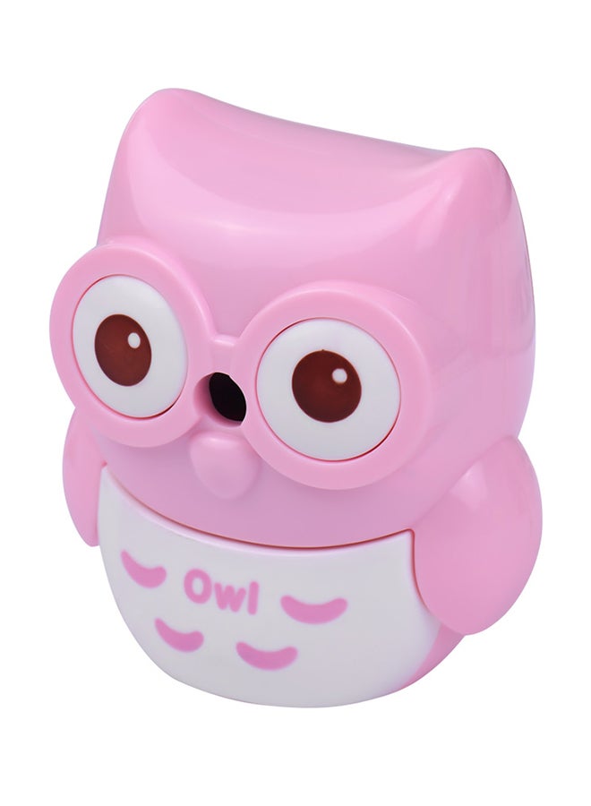 Owl Shape Handheld Manual Pencil Sharpener Pink - Image 1