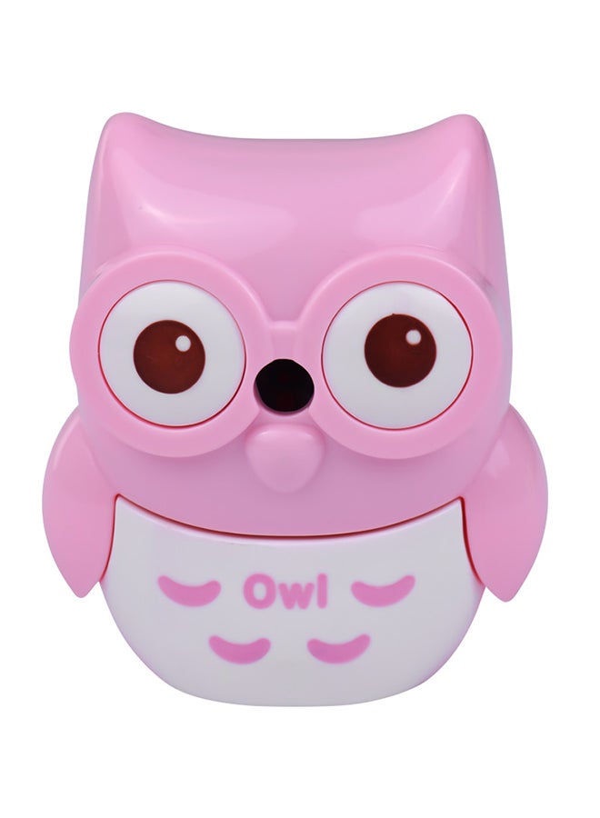 Owl Shape Handheld Manual Pencil Sharpener Pink - Image 2