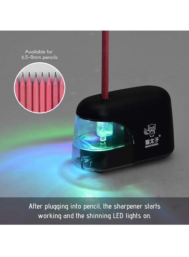 ماوتيزي مبراة قلم رصاص تلقائية كهربائية مزودة بإضاءة LED أسود - Image 5