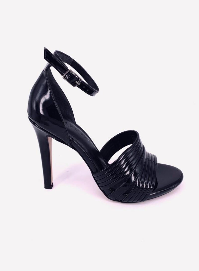 MARLON Buckle Stiletto Heel Dress Sandal Black  - Image 1