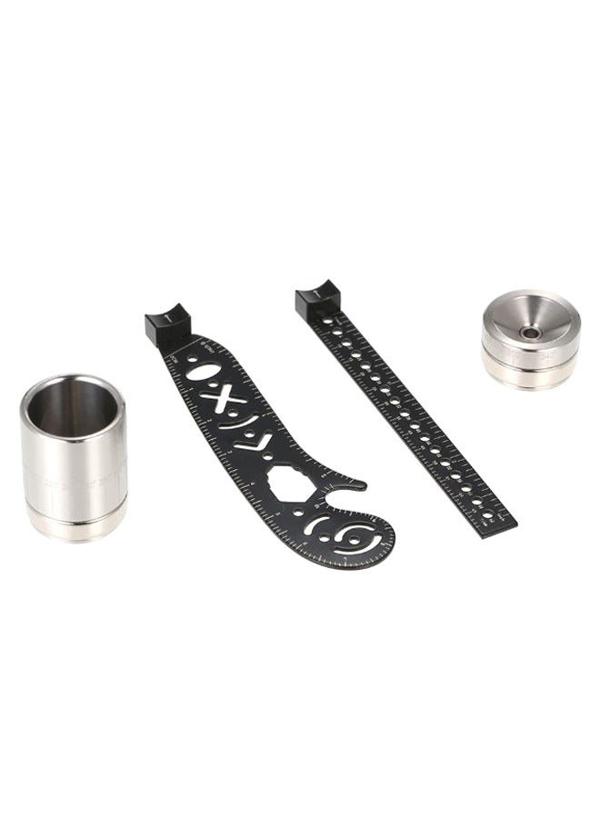 مسطرة رسم صغيرة متعددة الوظائف أسود/فضي