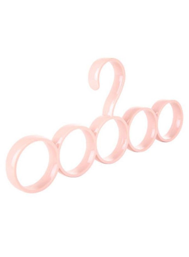 TOEON Multifunction Five Ring Scarf Stand Hanger Pink 30cm