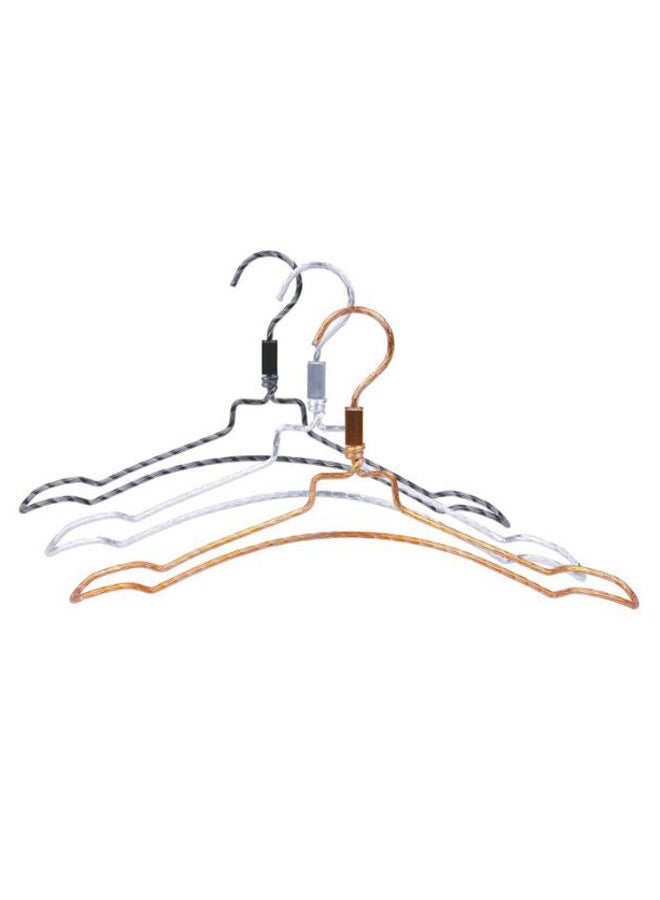 تو أون طقم رفوف علاقات مضادة للانزلاق من 3 قطع أبيض/أسود/ذهبي 30سم