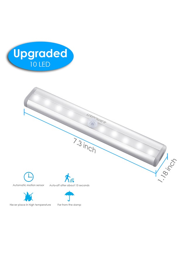 مصباح خزانة لاسلكي مزود بعشر لمبات LED بخاصية استشعار الحركة أبيض 7.3x1.18بوصة  - Image 4