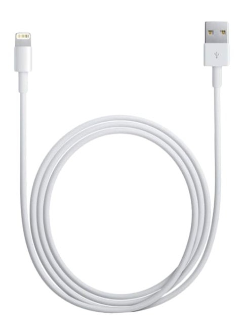 كابل شحن ومزامنة بيانات متحول من 8 دبابيس إلى USB أبيض لماعي