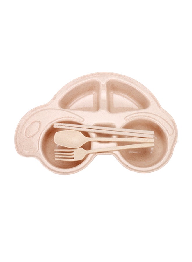 Fruit Plate Car Wheat Straw Dinnerware Set Beige 20 x 22 x 6cm