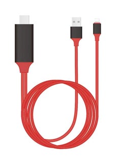 MARGOUN OTN-7575S Lightning to HDMI Cable HDTV Adapter for Apple iphone  5/5S/5C/SE Red/Black 