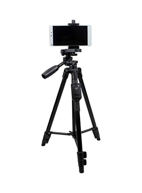 Tripod Stand With Wireless Remote Control Shutter Black