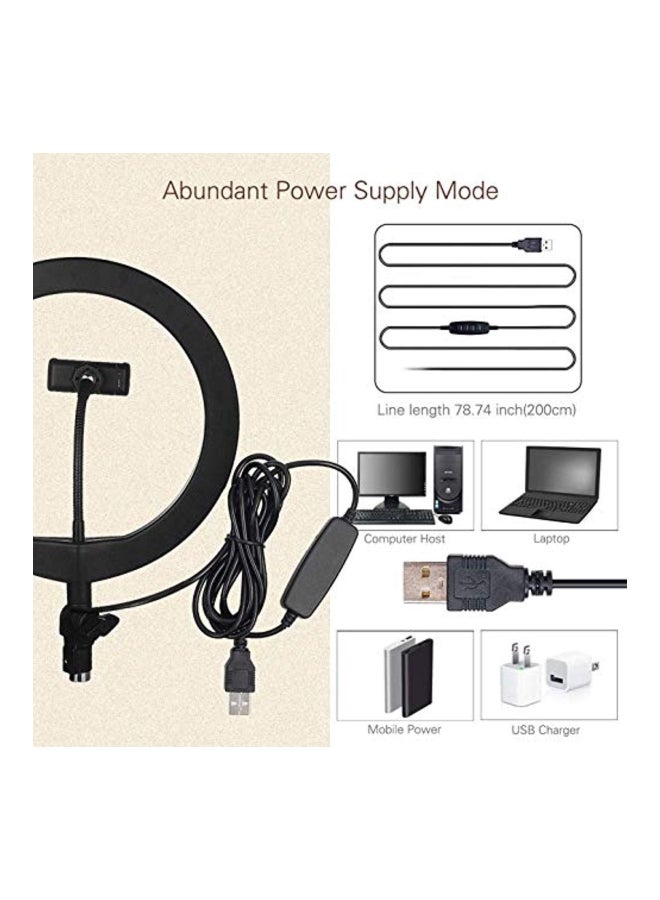 LED Dimmable Mini Tripod Ring Light For Camera Yellow/Black/White - Image 3