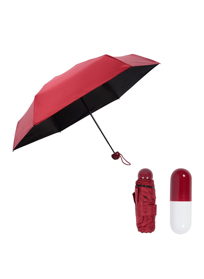 Foldable UV-Protection Capsule Umbrella Red - Image 4