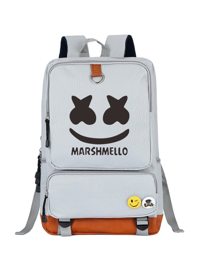DJ Marshmello Printed School Backpack Grey 