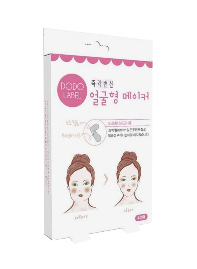40-Piece Face Lift Invisible Sticker White - Image 1