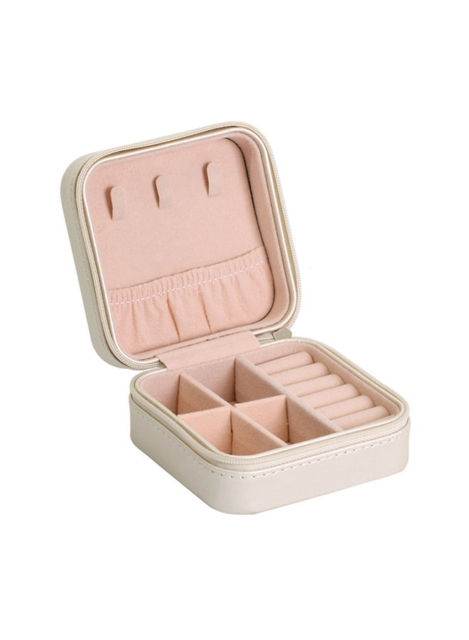 Generic - Small Portable Travel Jewelry Box Beige - Image 1