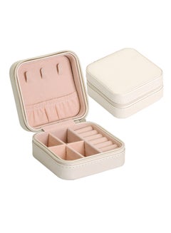 Small Portable Travel Jewelry Box Beige