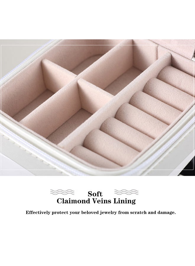 Generic - Small Portable Travel Jewelry Box Beige - Image 1