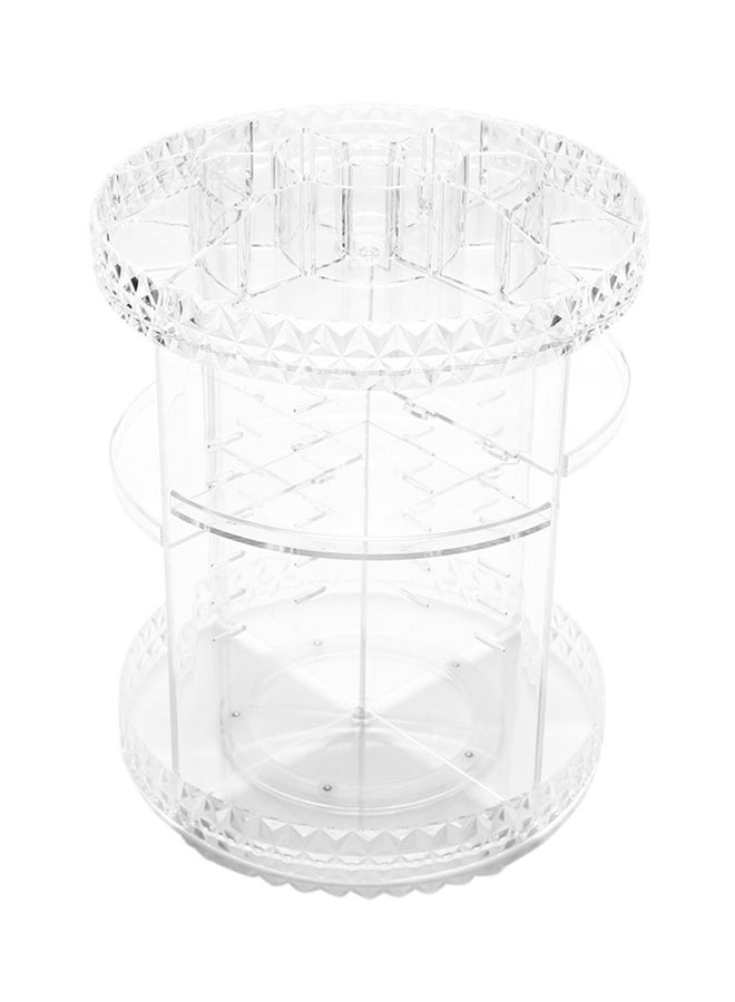 علبة تخزين مكياج مستديرة شفاف