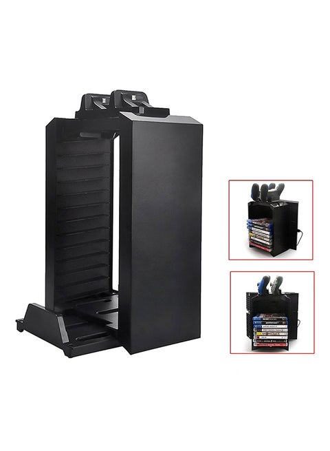 Game Disk Storage Tower With Charging Station For PlayStation 4
