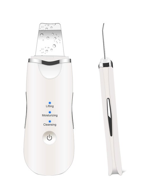 Ultrasonic Skin Massage Scrubber Cleanser White