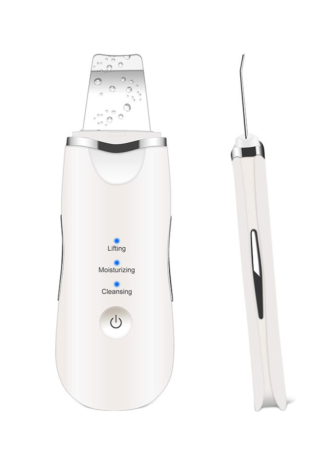 Ultrasonic Skin Massage Scrubber Cleanser White