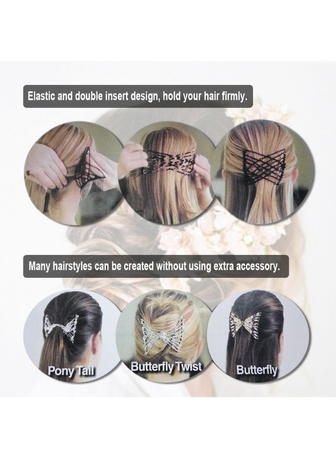 Pack Of 2 Elastic Double Sided Insert Clips Multicolour 26x3x16cm - Image 4