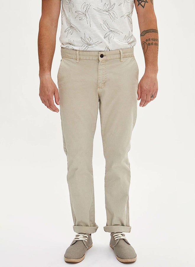 ديفاكتو بنطلون تشينوز كاجوال للرجال بيج - Image 1