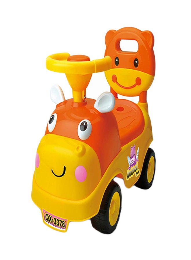 عربة قابلة للركوب بتصميم بقرة كرتونية ومزودة بمسند للظهر 51 x 24 x 45سم